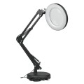 Lampka biurkowa LED z lupą czarna regulowana zmienna barwa zasilanie USB