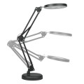 Lampka biurkowa LED z lupą czarna regulowana zmienna barwa zasilanie USB