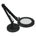 Lampka biurkowa LED z lupą czarna regulowana zmienna barwa zasilanie USB