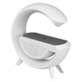 Głośnik Bluetooth LED RGB z ładowarką indukcyjną biały z akumulatorem