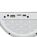 Głośnik Bluetooth LED RGB z ładowarką indukcyjną biały z akumulatorem