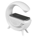 Głośnik Bluetooth LED RGB z ładowarką indukcyjną biały z akumulatorem