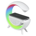 Głośnik Bluetooth LED RGB z ładowarką indukcyjną biały z akumulatorem