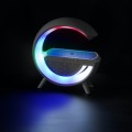 Głośnik Bluetooth LED RGB z ładowarką indukcyjną biały z akumulatorem