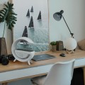 Głośnik Bluetooth LED RGB z ładowarką indukcyjną biały z akumulatorem