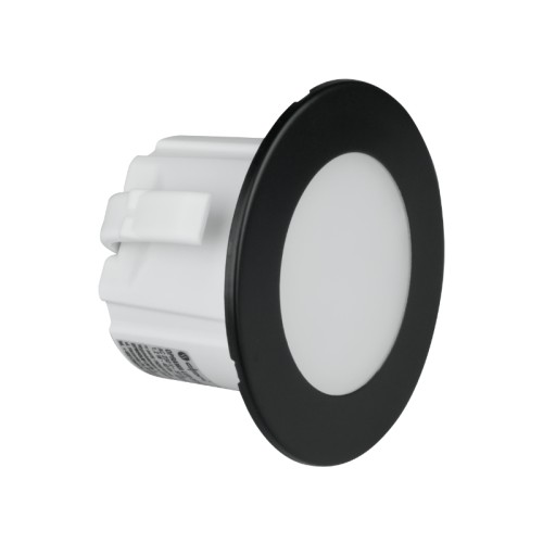 Oprawa schodowa LED okrągła czarny mat 230V barwa 4000K neutralna