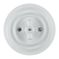 Włącznik ceramiczny podwójny obrotowy podtynkowy biały VINTAGE