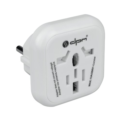 Adapter podróżny biały wtyczka Europejska 