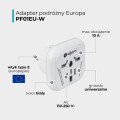 Adapter podróżny biały wtyczka Europejska 