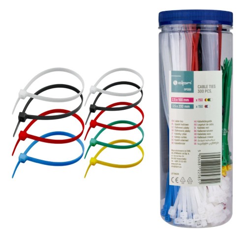 Opaski zaciskowe trytytki 100 / 200 mm zestaw 300 szt. mix kolorów