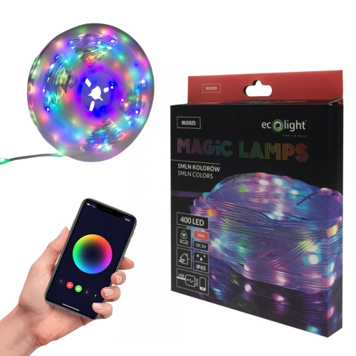 Lampki LED RGB świateczne 20m USB 5V sterowanie smart