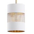 Lampa wisząca BOGART WHITE z biało-złotym perforowanym kloszem TK Lighting