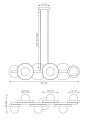 Lampa wisząca MODEL 6 BL WHITE 1487/6 EMIBIG