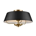 Lampa wisząca, Półplafon Luella - 3 źródła światła - Czarny, mosiądz KL-LUELLA-3P-BKB Elstead Lighting