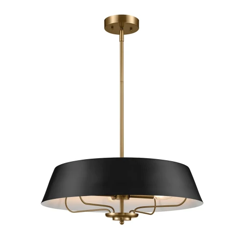 Lampa wisząca, Półplafon Luella - 4 źródła światła - Czarny, mosiądz KL-LUELLA-4P-BKB Elstead Lighting