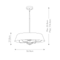 Lampa wisząca, Półplafon Luella - 4 źródła światła - Czarny, mosiądz KL-LUELLA-4P-BKB Elstead Lighting
