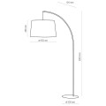Lampa podłogowa HANG czarna z kloszem na wysięgniku TK Lighting