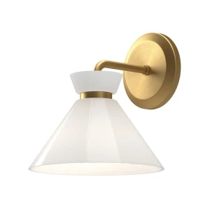 Kinkiet Halston - 1 źródło światła - Szczotkowane złoto ALM-HALSTON-1WB-GD Elstead Lighting