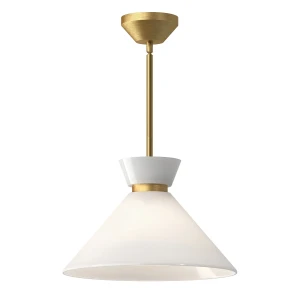 Lampa wisząca Halston - 1 źródło światła - Szczotkowane złoto ALM-HALSTON-P-M-GD Elstead Lighting