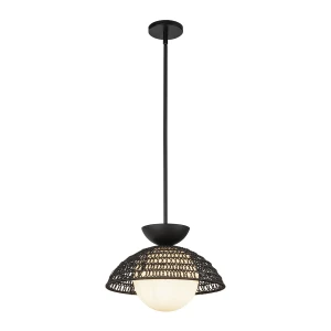 Lampa wisząca Perth - 1 źródło światła - Matowa czerń ALM-PERTH-P-BK Elstead Lighting