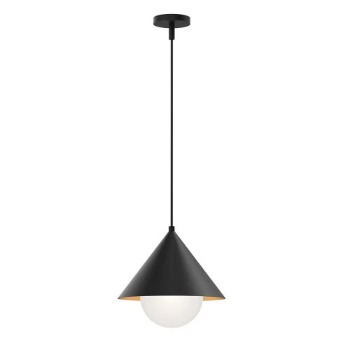 Lampa wisząca Remyck - 1 źródło światła - Matowa czerń ALM-REMYCK-P-BK Elstead Lighting