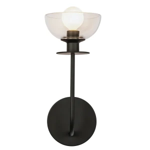 Kinkiet Sylvia - 1 źródło światła - Matowa czerń ALM-SYLVIA-1WB-BK-CL Elstead Lighting