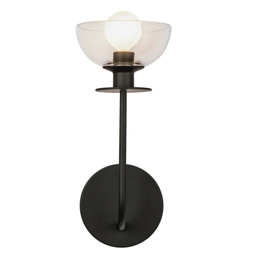 Kinkiet Sylvia - 1 źródło światła - Matowa czerń ALM-SYLVIA-1WB-BK-CL Elstead Lighting