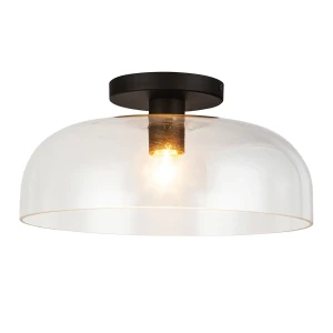 Półplafon Sylvia - 1 źródło światła - Matowa czerń ALM-SYLVIA-SF-BK-CL Elstead Lighting