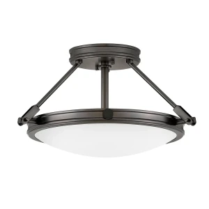 Mały półplafon Collier - 3 źródła światła - Zgaszona czerń HK-COLLIER-SF-S-BX Elstead Lighting