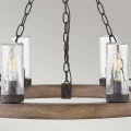 Latarnia wisząca Sawyer - 6 źródeł światła - Imitacja drewna HK-SAWYER6-SQ Elstead Lighting