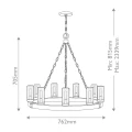 Latarnia wisząca Sawyer - 9 źródeł światła - Imitacja drewna HK-SAWYER9-SQ Elstead Lighting