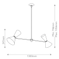 Lampa wyspowa Phix - 4 źródła światła - Szampański brąz KL-PHIX-2-LINEAR-CBB Elstead Lighting