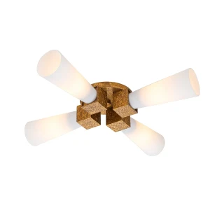 Lampa wisząca Kristy - 4 źródła światła - Przecierane złoto KRISTY-4P-DG-OPAL Elstead Lighting