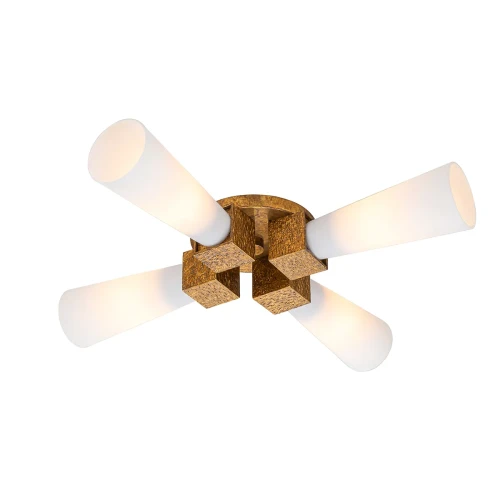 Lampa wisząca Kristy - 4 źródła światła - Przecierane złoto KRISTY-4P-DG-OPAL Elstead Lighting