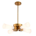 Lampa wisząca Kristy - 4 źródła światła - Przecierane złoto KRISTY-4P-DG-OPAL Elstead Lighting