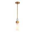 Mała lampa wisząca Kristy - 1 źródło światła - Przecierane złoto KRISTY-MP-DG-OPAL Elstead Lighting