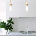 Mała lampa wisząca Kristy - 1 źródło światła - Przecierane złoto KRISTY-MP-DG-OPAL Elstead Lighting
