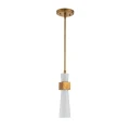 Mała lampa wisząca Kristy - 1 źródło światła - Przecierane złoto KRISTY-MP-DG-OPAL Elstead Lighting