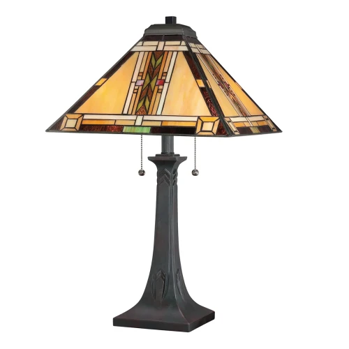 Lampa stołowa Navajo - 2 źródła światła - Brązowy  QZ-NAVAJO-TL-VB Elstead Lighting