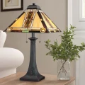 Lampa stołowa Navajo - 2 źródła światła - Brązowy  QZ-NAVAJO-TL-VB Elstead Lighting