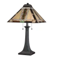 Lampa stołowa Navajo - 2 źródła światła - Brązowy  QZ-NAVAJO-TL-VB Elstead Lighting