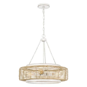 Lampa wisząca Waylon - 4 źródła światła - Antyczna biel QZ-WAYLON-4P-AWH Elstead Lighting