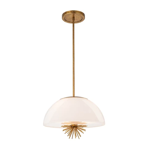 Lampa wisząca Staring - 3 źródła światła - Przecierane złoto STARING-3P-DG-OPAL Elstead Lighting
