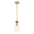 Mała lampa wisząca Staring - 1 źródło światła - Przecierane złoto STARING-MP-DG-CLEAR Elstead Lighting