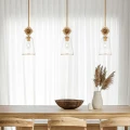 Mała lampa wisząca Staring - 1 źródło światła - Przecierane złoto STARING-MP-DG-CLEAR Elstead Lighting