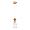 Mała lampa wisząca Staring - 1 źródło światła - Przecierane złoto STARING-MP-DG-CLEAR Elstead Lighting