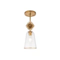 Mała lampa wisząca Staring - 1 źródło światła - Przecierane złoto STARING-MP-DG-CLEAR Elstead Lighting