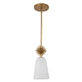 Mała lampa wisząca Staring - 1 źródło światła - Przecierane złoto STARING-MP-DG-OPAL Elstead Lighting