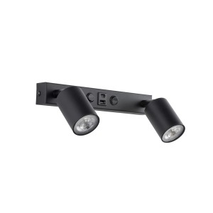 Kinkiet NEX BLACK 2XGU10 / USB 11356 TK Lighting