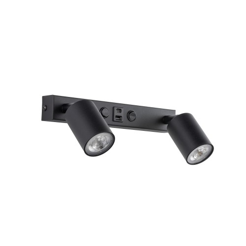 Kinkiet NEX BLACK 2XGU10 / USB 11356 TK Lighting